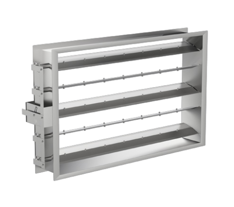 دمپر چهارگوش صنعتی پره متقابل اهرمی